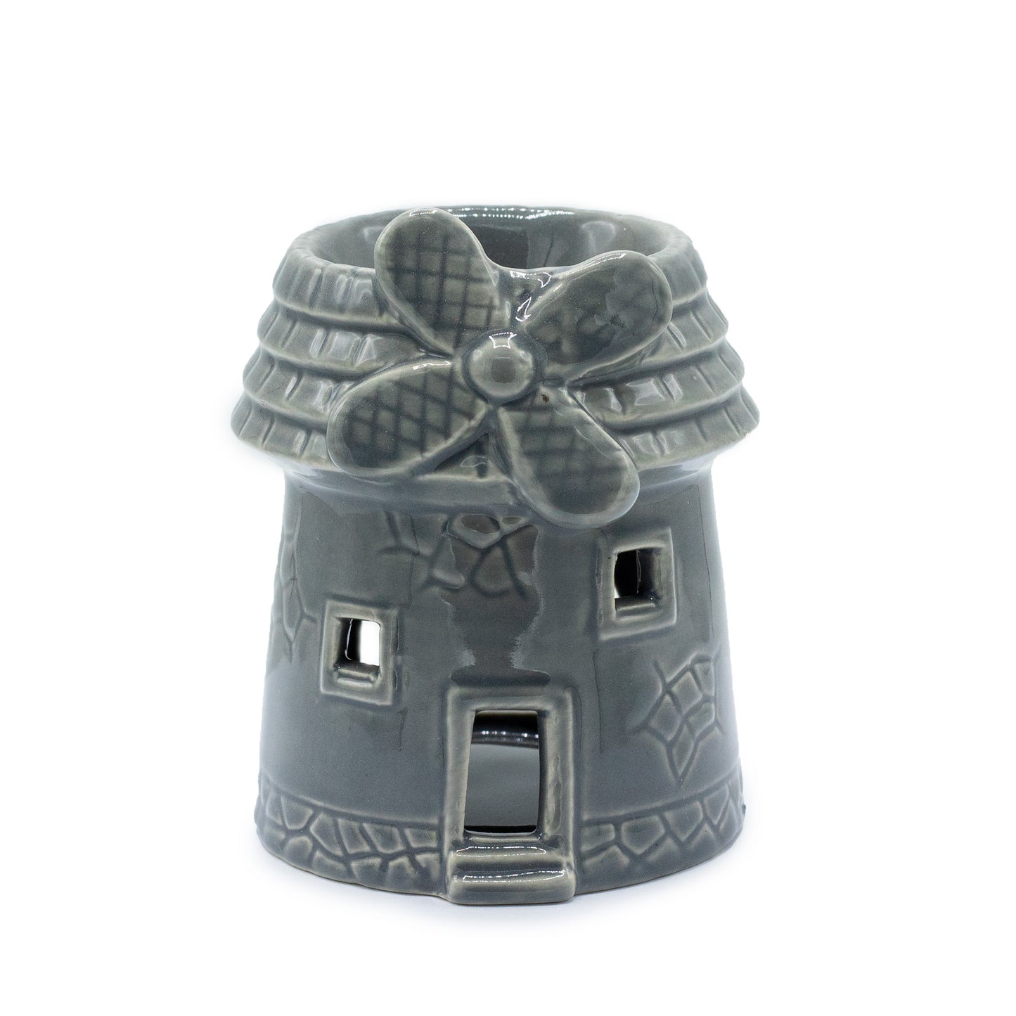Windmill Oil Burner – Gray Ceramic