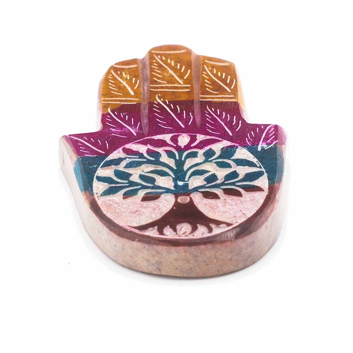 Hamsa Incense Holder – Tree of Life (Soapstone)