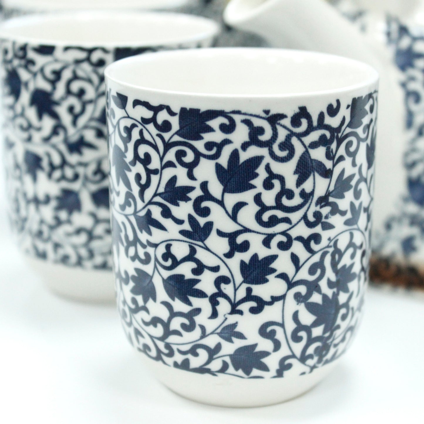 Herbal Teapot Set – Blue Pattern