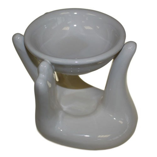 Helping Hand Oil Burner – White Ceramic