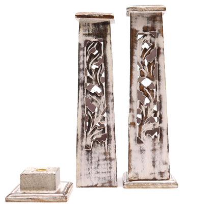 Tapered Incense Tower – Washed Design 2 (Mango Wood)