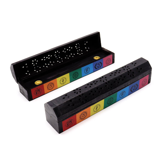 7 Chakra Color Smoke Box – Mango Wood