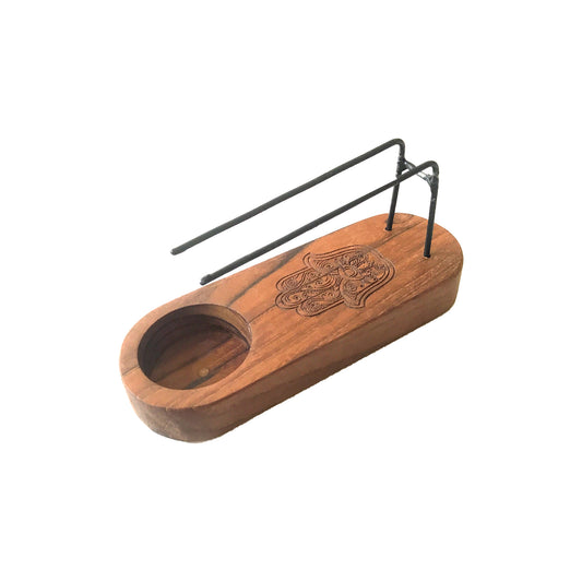 Small Hamsa Design Palo Santo Heater – Teak Wood
