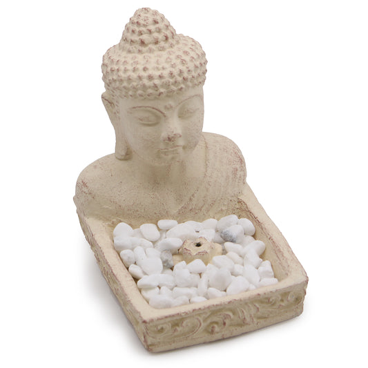 Buddha Feng Shui Incense Holder – Cream Stone