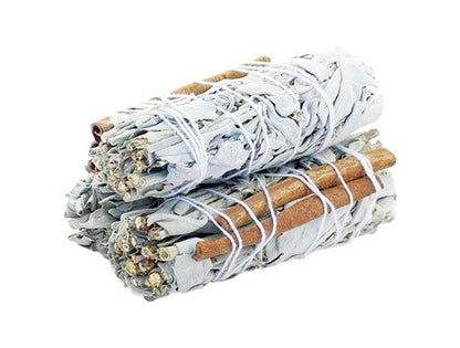 White Sage &amp; Cinnamon Smudge Stick
