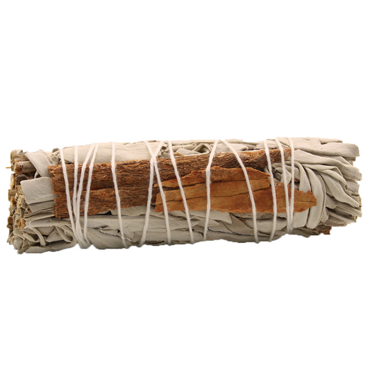 White Sage &amp; Cinnamon Smudge Stick