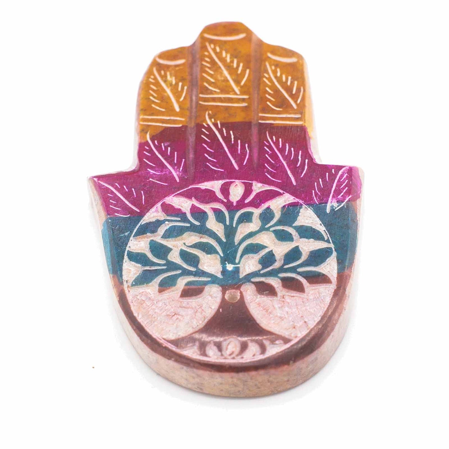 Hamsa Incense Holder – Tree of Life (Soapstone)
