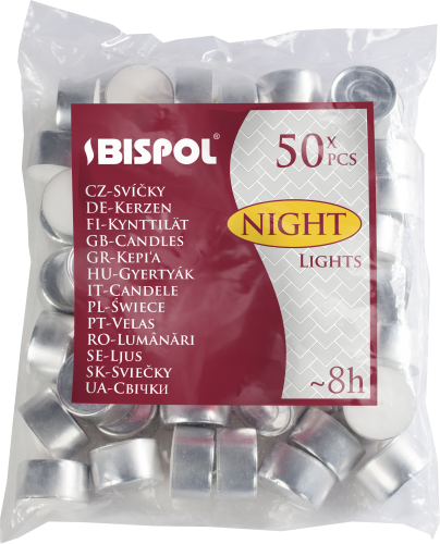 50x Unscented Tealight – 8h (Bag)