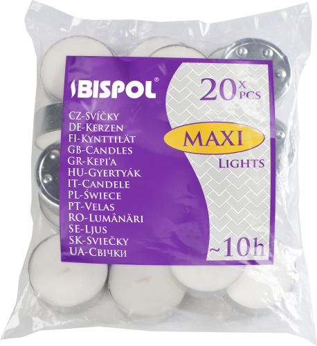 20x Unscented Tealight – 10h MAXI