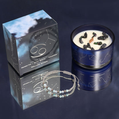 Cancer Zodiac Crystal Candle – Gemstone Bracelet + Sweet Fruity Berries